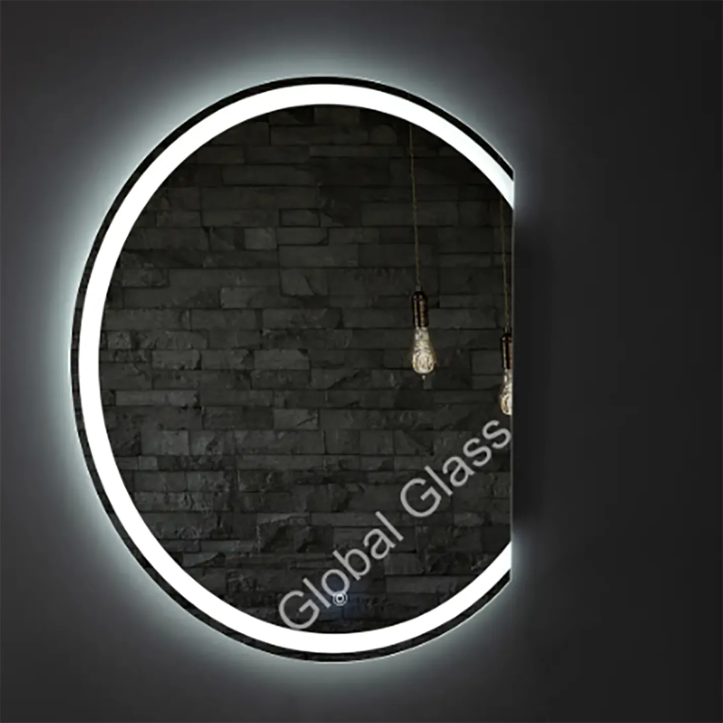 Зеркало Global Glass MR-17 750х900, с LED-подсветкой и срезом справа - Фото 1